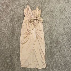 Baltic born gold faux wrap dress